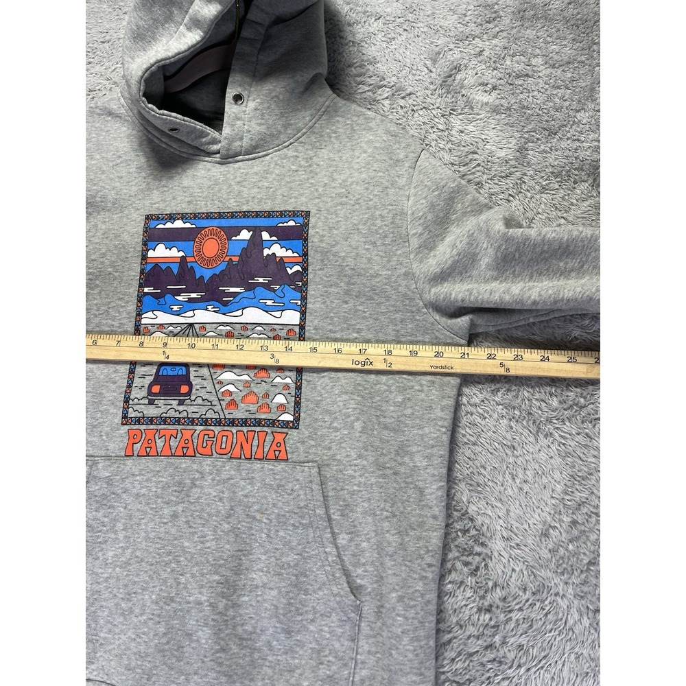 Patagonia Mens Small Summit Road Gray Hoodie Sweatshirt Fleece Graphic - Picture 7 of 8